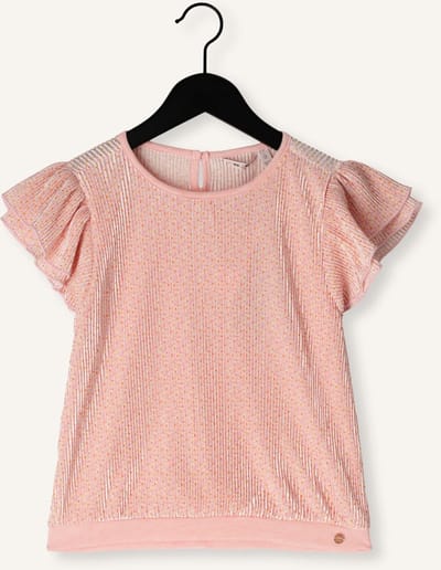 Nono Tilda Plissee Top Tops & T-shirts Meisjes - Shirt - Roze - Maat 122/128