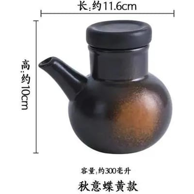Japanse Stijl kookkeramische oliefles Oliepot Keukenoliepot met deksel kleine sojasaus smaak oliefles azijnfles huishoudelijk