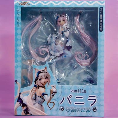 Figurine Anime NEKOPARA 24CM Chocolates Vanilla Figurine d'Action Modèle Style Chat Jouets Statiques en PVC Poupée Cadeau La boutique Cat Maid est Ouverte ! ch With box vanille