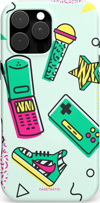 Casetastic Hoesje Geschikt voor Apple iPhone 16 Pro Max Magsafe - Stijlvolle Beschermende Duo-layer Case - Retro 80s sneaker