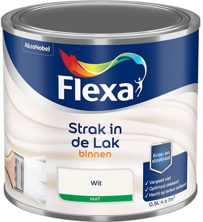Flexa - Strak In De Lak Binnenlak Mat - Wit - Mengverf - 500 Ml
