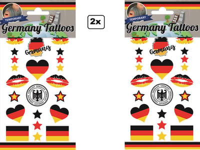 24x Tattoos Duitsland - nep tatoo - Festival landen Duits thema feest fun plakplaatjes Sport
