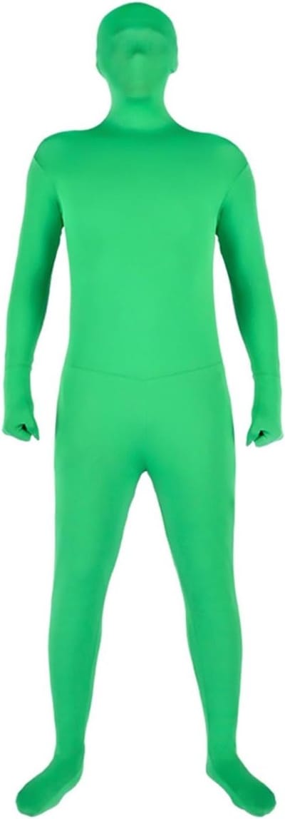 Chromakey Groene Unisex Volwassen Stretch Kostuum voor Foto, Video, Special Effects, Cosplay en Festivals