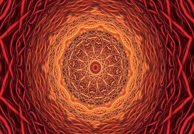 Fotobehang Modern Abstract Mandala Art | XL - 208cm x 146cm | 130g/m2 Vlies