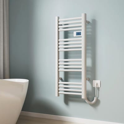 Elektrische handdoekradiator 96 x 40 cm met aanraakschakelaar, timer & handdoekverwarming voor badkamer