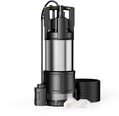 Dompelpomp met droogloopbeveiliging + vlotterschakelaar – 1200 W – 6000 l/u – tot 7 m – Opvoerhoogte 40 m – Waterpomp met automatische schakeling
