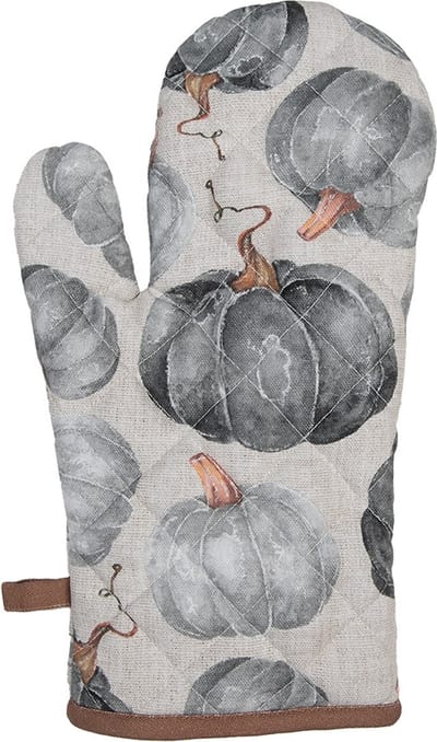 Clayre & Eef Ovenwant Overig 18x30 cm Grijs Katoen Pompoen Herfst decoratie