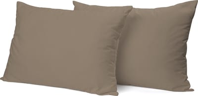 Eleganzzz Kussensloop Hotelsluiting Percal Katoen - Zand - Kussensloop 60x70cm - Kussenslopen set van 2 - 100% Katoen