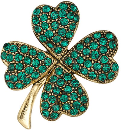 Broche met klavertje - Dames broche - Stainless Steel (verkleurt niet!) - cadeautip - kerst
