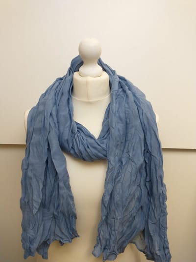 Lange dames sjaal Catharina effen jeansblauw