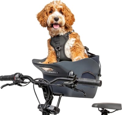 Fietsmand Honden - Hondenmand Fiets - Samen Fietsen - Veiligheid Eerst - Tot 12kg - Midnight Gray