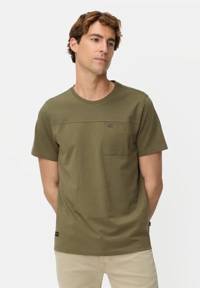 camel active T-Shirt met borstzak - Maat menswear-L - Olijfgroen