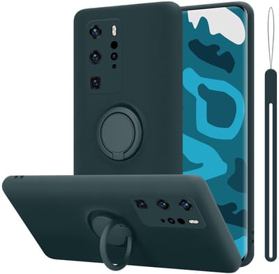 Cadorabo Hoesje geschikt voor Huawei P40 PRO / P40 PRO+ in LIQUID GROEN - Beschermhoes van flexibel TPU silicone Case Cover met ring
