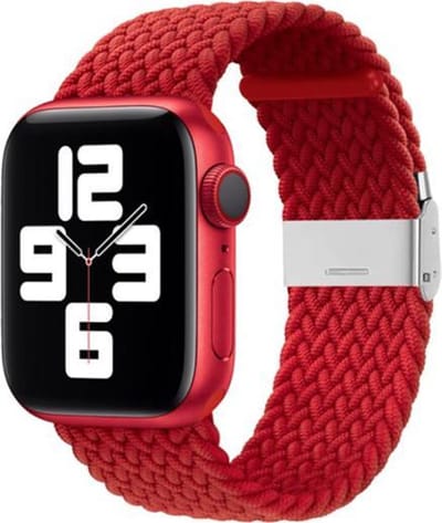 By Qubix - Geschikt voor Apple Watch bandje - Braided nylon bandje - Rood - Geschikt voor Apple Watch 38mm / 40mm / 41mm / 42mm - nylon - bandje iWatch