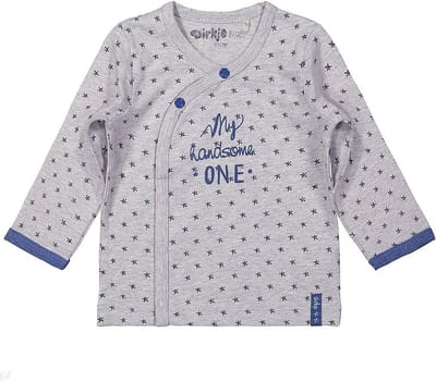 Dirkje Overslag shirtje stars grey melee  -  Maat  68