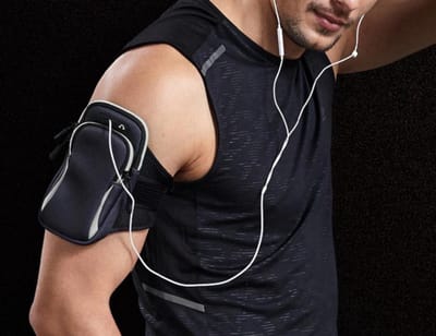 CHPN - Hardloop armband - Hardlooptasje - Universeel - Zwart/Grijs - Hardloop-Telefoonhouder-Armband-Tas - Tasje voor hardlopen