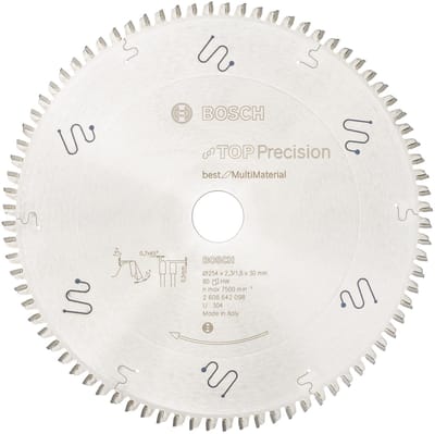 Bosch - Cirkelzaagblad Top Precision Best for Multi Material 254 x 30 x 2,3 mm, 80