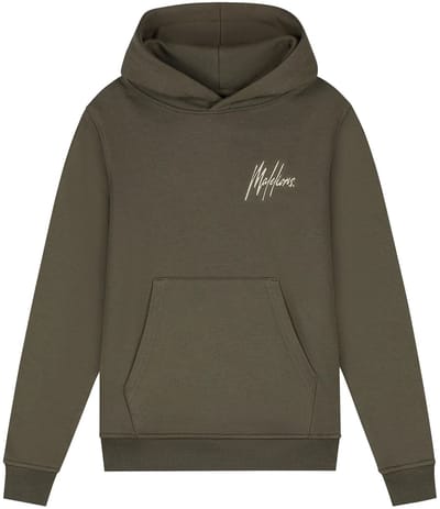 Malelions winter hoodie jongens - groen/beige - signature, gestreept