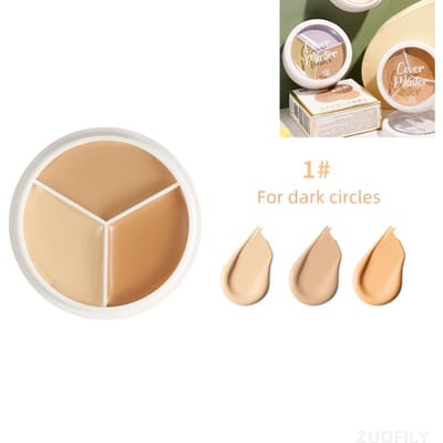 3-Kleuren Concealer Palette Foundation Crème Volledige Dekking Pak Voor Alle Huid Gezicht Make-Up Cover Donkere Kringen Acne Poriën crème Basis