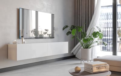 Meubel Square - TV meubel FLY - Mat wit - 180cm - Hangende of staande kast