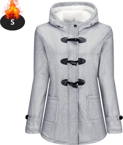 Nivard Winterjas - Parka - Dames - Winter - Jas - Volwassen - Stijlvol - Lichtgrijs - S