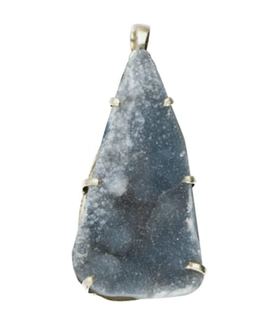 Zilveren Chalcedoon edelsteen vrije vorm XL hanger