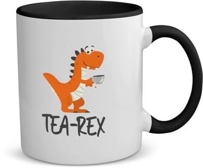 Akyol - thee koffiemok - theemok - zwart - Thee - thee liefhebber - cadeau voor iemand die van thee houdt - cadeau thee - tearex - met opdruk - verjaardag - grappig cadeautje verjaardag - 350 ML inhoud