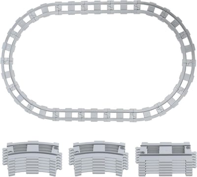 18-delige bouwstenen spoorwegset - Stadsrailsporen met rechte lijnen - Educatief speelgoed voor kinderen vanaf 2 jaar, perfect cadeau voor jongens en meisjes