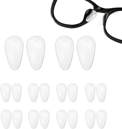 JHUBERS- Neuspads Siliconen - Zelfklevend - Antislip - 10 Paar - Transparant - 14 × 7,5 × 3 mm - Brilpads