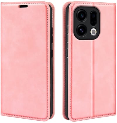 MobyDefend Hoesje - Geschikt voor Oppo Find X9 - Luxe Wallet Bookcase (Magnetische Sluiting) - Roze