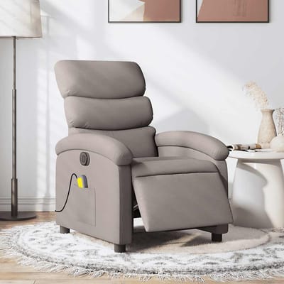 vidaXL - Massagestoel - elektrisch - verstelbaar - stof - taupe