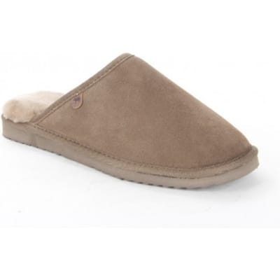 Warmbat Classic moss heren pantoffel (open hiel)