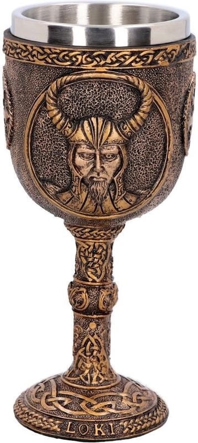 Nemesis Now Kelk Loki Bronskleurig - met Roestvrijstalen Inzetstuk - Hoogte 17cm