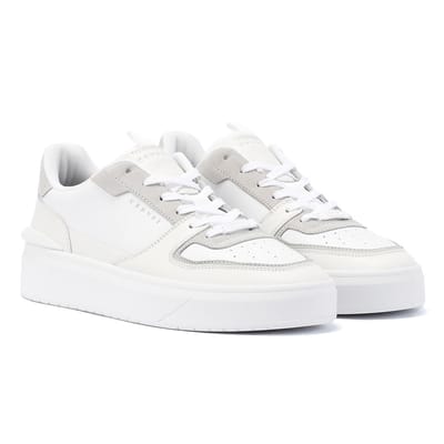Cruyff Surefire Tennis Leather Heren Wit/Grijs Trainers