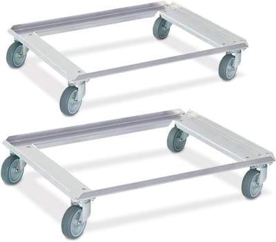 Aluminium Transportwielen - Container Rollers - Materiaal Verplaatsen - Kogelgelagerde Zwenkwielen - 800 x 600 mm - Zilver