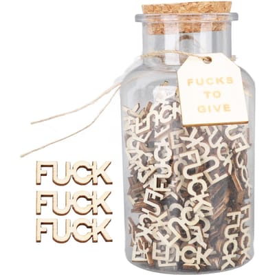 100 Pièces Bocal de Fucks Mini Fucks à Donner Lettres en Bois Cadeaux Amusants pour Bricolage Scrapbooking white
