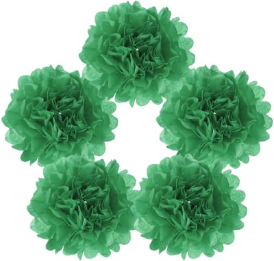 Papieren pompons, 15,2 cm (6 inch), Mexicaanse tissuepapieren bloemen voor verjaardagsfeesten, bruiloften, donkergroen