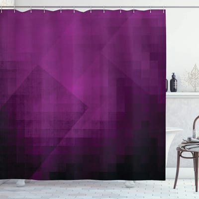 ABAKUHAUS – Aubergine Douchgordijn, 175×200 cm, Moderne Kunst, Lila