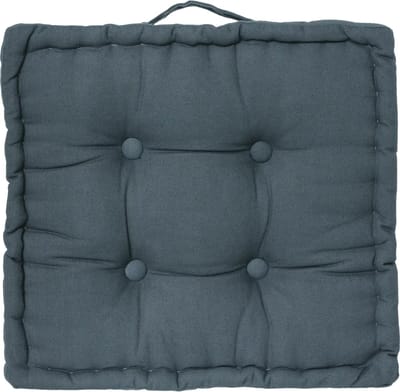 Atmosphera Vloerkussen Square - denim blauw - katoen - 38,5 x 38,5 x 8 cm - vierkant - Extra dik