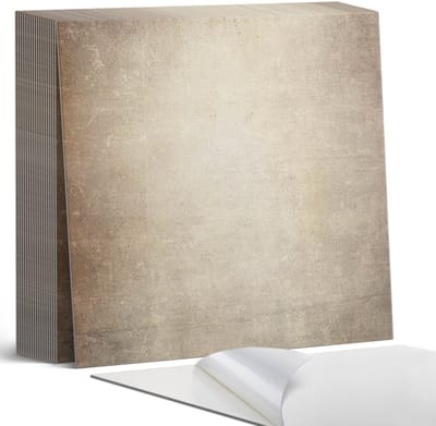 Coloray Plaktegels - Textuur van oude muren Zelfklevende Tegels - 20 cm x 20 cm - Beige Plaktegels - 20 stuks - Vierkant PVC Tegels - Plaktegels Badkamer - Plaktegels Vloer - Vinyltegels Vloer Zelfklevend - Wandtegel Zelfklevend