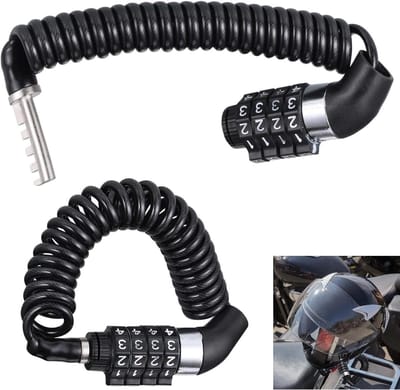 EXCITAT Helmslot - Cijferslot - Kabelslot - Lichtgewicht - Voor fietsen en motoren - 2 stuks