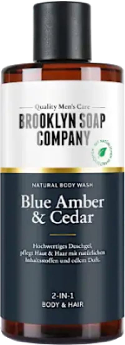 Brooklyn Soap Company - Body Wash Blue Amber & Cedar | 1x 300ml - Een moderne interpretatie van mannelijke sensualiteit
