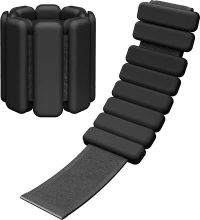 GOODEVN Premium Siliconen Gewichtsmanchetten 450g (2 stuks) - Verstelbare Pols- & Enkelgewichten voor Thuisworkouts | Geschikt voor Fitness, Revalidatie & Krachttraining | Anti-Slip Design | Zwart