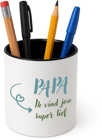 Hacebo® - Papa ik vind jou Pennenbakje - Papa - je vader - pennenhouder - vaderdag cadeautjes - verjaardagscadeau - gift - kado - Pennenbakje zwart