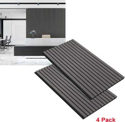 Houten Akoestische Panelen 120×60 cm Eiken Zwart – Akoestisch Wand- en Plafondpaneel – Geluidsabsorptie – Set van 4
