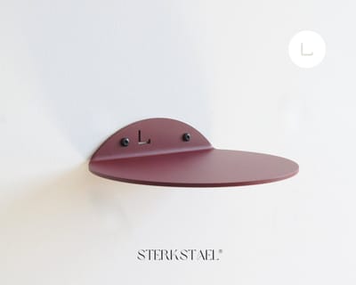 STERKSTAEL Saga wandplank Burgundy - stalen wandplank - kleur wijnrood - poedercoating - staal - wandrek - wandplankje - inclusief bevestigingsmateriaal - draagkracht van 10 kg - 1 stuk