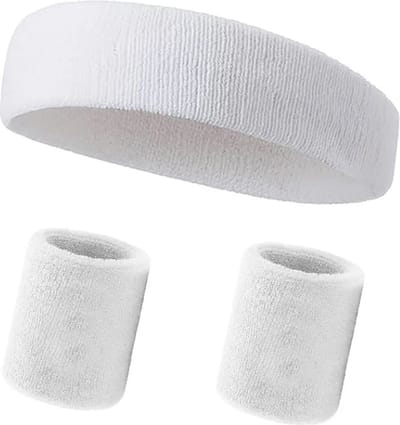Consumerce® Sportieve Zweetbandset Wit – Hoofdband en 2 Polsbandjes – Zweetband – Polsband – Polsbandje – Zweetbandje – Zweetbandjes – Sport – Haarband - Pols - EK Zweet Band Oranje