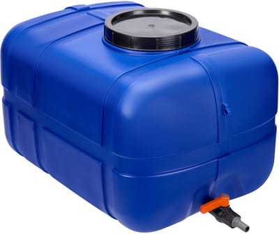 Garronda 150L Regenwatertank - Kunststof Trommel Met Deksel - Vat - HDPE - Voedselvat - Tuin Hobbock – Blauw – GD-STE-Tank