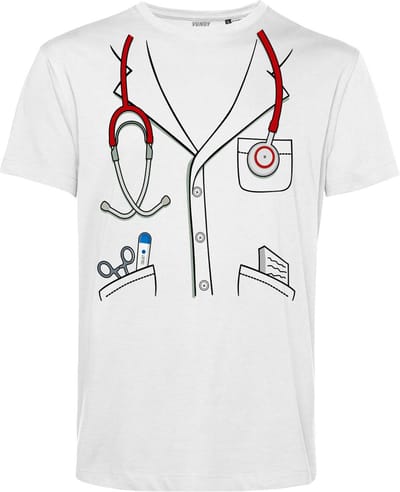 T-shirt kind Dokter | Carnavalskleding kinderen | Carnaval Kostuum | Foute Party | Wit | maat 68