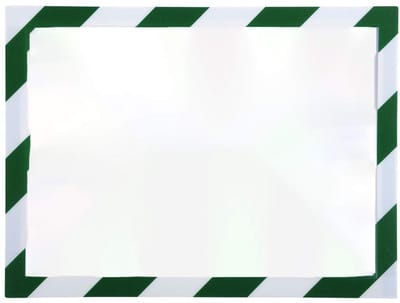 - Ref 39207E - Magnetische Wall Display Pocket - Geschikt voor A4 Documenten, 3 Magnetische Zijden & 1 Open Zijde voor Invoeging, Ideaal voor Notes & Posters - Wit & Groen